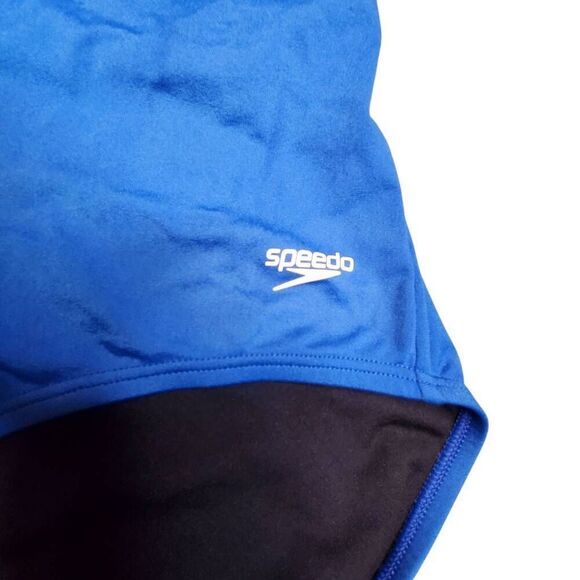 Speedo Blue One Piece Cross Back Swimsuit Bathing Suit with 50 SPF. - Picture 2 of 8